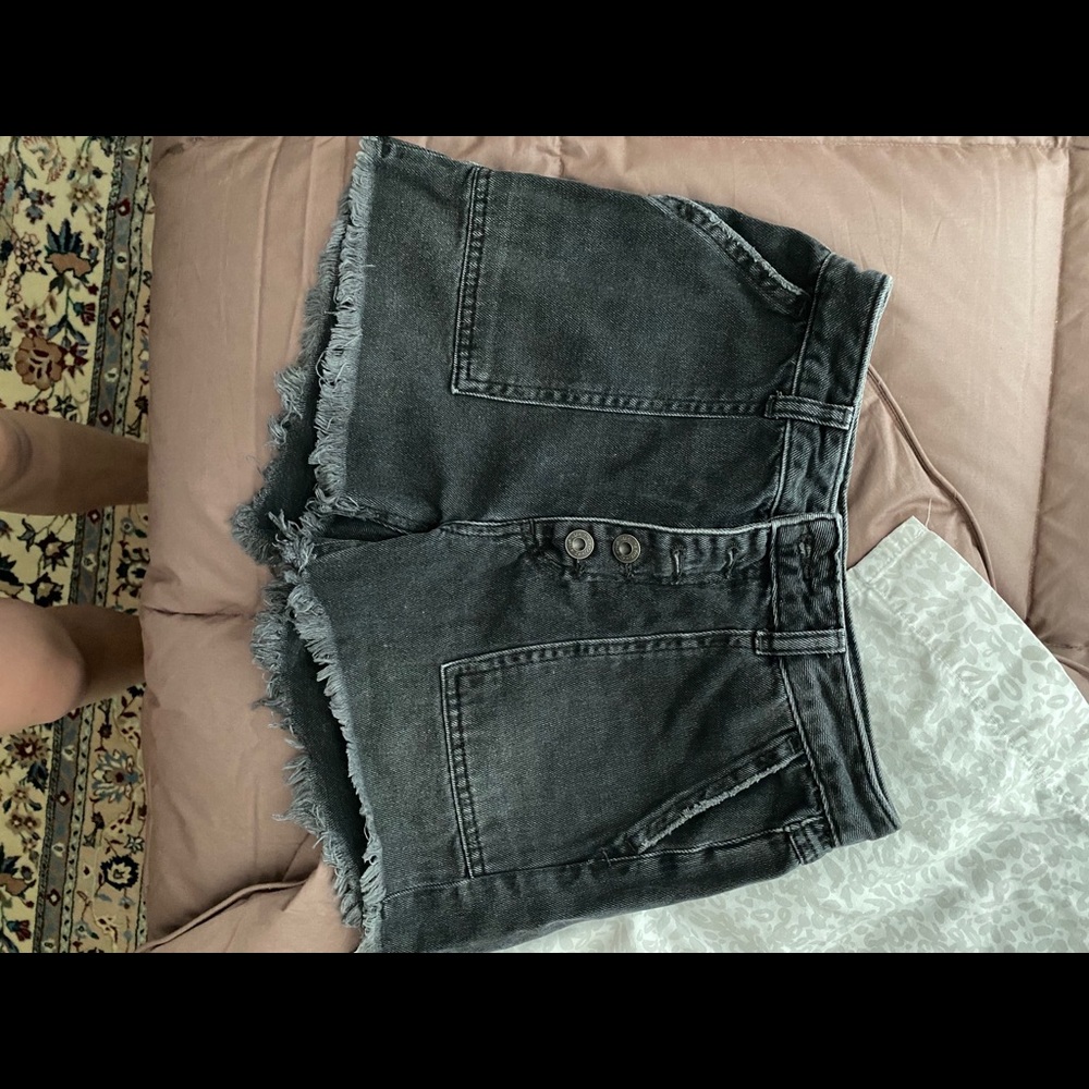 Free people denim black shorts